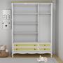 Imagem de Guarda Roupa Infantil 3 Portas 4 Gavetas Versailles Plus Timber Branco