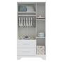 Imagem de Guarda-roupa Infantil 3 Portas com Janelas Retangulares e 2 Gavetas 100% Mdf Liam Branco Brilho