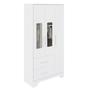 Imagem de Guarda-roupa Infantil 3 Portas com Janelas Retangulares e 2 Gavetas 100% Mdf Liam Branco Brilho