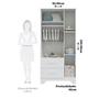 Imagem de Guarda-roupa Infantil 3 Portas com Janelas Retangulares e 2 Gavetas 100% Mdf Liam Branco Brilho