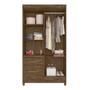 Imagem de Guarda Roupa Infantil 4 Portas 2 Gavetas Castanho Wood Milly Shop JM