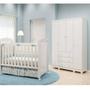 Imagem de Guarda Roupa Infantil 4 Portas 3 Gavetas Júnior Baby Home Branco Brilho - Peroba