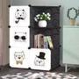 Imagem de Guarda roupa infantil armario modular gatos organizador brinquedo 6 modulos deorativo estante nicho
