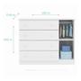 Imagem de Guarda Roupa Infantil Com 4 Portas e 2 Gavetas Com Cômoda 1 Porta e 4 Gavetas Helena Cor Branco Phoenix Baby