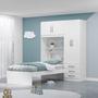Imagem de Guarda Roupa Infantil com Cama 4 Portas 3 Gavetas Lisboa Espresso Móveis