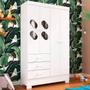 Imagem de Guarda-Roupa Infantil Escotilha 4 Portas 3 Gavetas Branco - Panorama Móveis