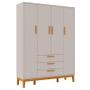 Imagem de Guarda Roupa Infantil Nature 4 Portas Cinza Eco Wood - Matic