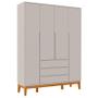 Imagem de Guarda Roupa Infantil Nature Clean 4 Portas Cinza Eco Wood - Matic