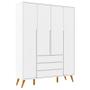 Imagem de Guarda Roupa Infantil Retrô Clean 4 Portas Branco Soft Eco Wood - Matic