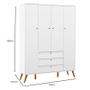 Imagem de Guarda Roupa Infantil Retro Gold 4 Portas Branco Soft Eco Wood  Matic