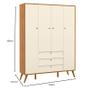 Imagem de Guarda Roupa Infantil Retro Gold 4 Portas Freijó Off White Eco Wood  Matic