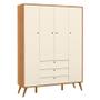 Imagem de Guarda Roupa Infantil Retro Gold 4 Portas Freijó Off White Eco Wood  Matic