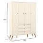 Imagem de Guarda Roupa Infantil Retro Gold 4 Portas Off White Eco Wood  Matic