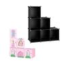 Imagem de Guarda roupa infantil rosa portatil modular organizador de brinquedos sapateira armario com 6 portas