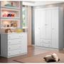 Imagem de Guarda Roupa Infantil Tais 147cm 4 Portas MDF Branco Brilho - sallar home