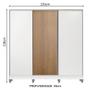 Imagem de Guarda Roupa Juvenil 100% MDF Madesa Kevin 3 Portas de Correr com Pés - Branco/Branco/Rustic