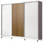 Imagem de Guarda Roupa Juvenil 100% MDF Madesa Kevin 3 Portas de Correr com Pés - Branco/Branco/Rustic