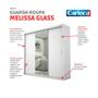 Imagem de Guarda-Roupa Melissa Glass 3 Portas Com Espelho Branco Carioca Móveis