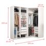 Imagem de Guarda Roupa Modulado 100% MDF de 1,20m Com 1 Espelho e Canto Closet Branco - Evolution - Robel Móveis