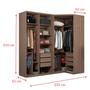 Imagem de Guarda Roupa Modulado 100% MDF de 1,20m Com 1 Espelho e Canto Closet Cappuccino - Evolution - Robel Móveis