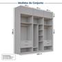 Imagem de Guarda-roupa Modulado 6 Peças 6 Portas Jade Cabecasa Madeiramadeira