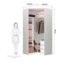 Imagem de Guarda Roupa Modulado Canto Closet 2 Portas 7 Prateleiras 111,9cm com Espelho Prime Luciane Móveis