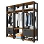 Imagem de Guarda Roupa Modulado Closet Completo Titan Preto Velluto/Freijó- PR Móveis