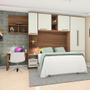 Imagem de Guarda Roupa Modulado com Espelho 5 Portas 6 Gavetas Bancada Vanilla Linho Connect Luciane