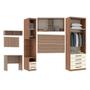 Imagem de Guarda Roupa Modulado com Espelho 5 Portas 6 Gavetas Bancada Vanilla Linho Connect Luciane
