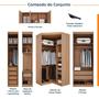 Imagem de Guarda Roupa Modulado de Canto 10 Portas 5 Peças e 2 Mesas de Cabeceira Hera CabeCasa MadeiraMadeira