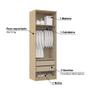 Imagem de Guarda Roupa Modulado Elegance 2 Portas 78,5 cm - Carvalho/Off White