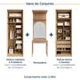 Imagem de Guarda-Roupa Modulado Joy 3 Peças Módulo Nichos com 2 Gavetas, Penteadeira com Espelho e Cabideiro com N