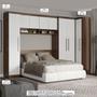 Imagem de Guarda Roupa Modulado para Quarto Casal Selene 326/80x218 Cm 5 Peças MDP Castanho Branco MENU