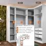 Imagem de Guarda Roupa Modulado Safira 009 em MDF Com 5 Portas e 6 Gavetas - Clic Móveis