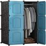 Imagem de Guarda roupa modular 6 portas armario cabideiro organizador arara portatil luxo azul