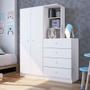 Imagem de Guarda Roupa Montessoriano 110,6cm 02 portas com Cômoda 04 Gavetas GR7000 Meu Fofinho