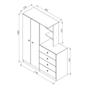 Imagem de Guarda Roupa Montessoriano 110,6cm 02 portas com Cômoda 04 Gavetas GR7000 Meu Fofinho