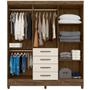 Imagem de Guarda Roupa New Avaí 177cm 6 Portas Castanho Wood Off White Moval