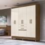 Imagem de Guarda Roupa New Mafra 177cm 7 Portas Castanho Wood Off White Moval