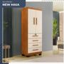 Imagem de Guarda Roupa New Maia 2 Portas 4 Gavetas Com Chave Benetil Móveis Cinamomo Com Off White