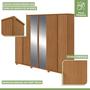 Imagem de Guarda-roupa Ollie 6 Portas 6 Gavetas 6 Prateleiras com Espelho e com Pés 100% MDF