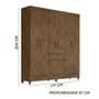 Imagem de Guarda Roupa Pequeno 7 Portas 2 Gavetas 177cm Castanho Mirna Shop Jm