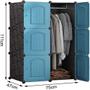 Imagem de Guarda roupa portatil armario cabideiro 6 portas arara organizador modular azul luxo