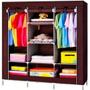 Imagem de Guarda roupa portatil leve e pratico 8 compartimentos e portas com ziper para quarto 