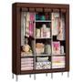 Imagem de Guarda roupa portatil leve e pratico 8 compartimentos e portas com ziper para quarto 