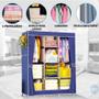 Imagem de Guarda roupa portatil leve e pratico 8 compartimentos e portas com ziper para quarto 