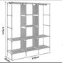 Imagem de Guarda roupa portatil leve e pratico 8 compartimentos e portas com ziper para quarto 