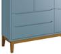 Imagem de Guarda-Roupa Retrô 3 Portas Classic New Azul Fosco com Madeira - Reller