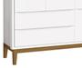 Imagem de Guarda-Roupa Retrô 3 Portas Classic New Branco Fosco com Madeira - Reller