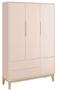 Imagem de Guarda-Roupa Retrô 3 Portas Classic New Rosa Fosco com Natural - MoveisAqui
